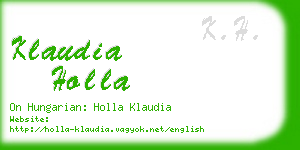 klaudia holla business card